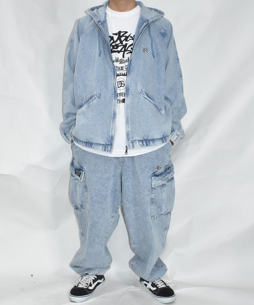 DOUBLE STEAL（ダブルスティール）の「オーバルロゴ刺繍 デニムパーカーJKT（デニムジャケット・メンズ・インディゴブルー/ブラック・MEDIUM/LARGE/X-LARGE）」の14枚目の写真