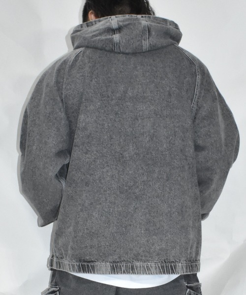 DOUBLE STEAL（ダブルスティール）の「オーバルロゴ刺繍 デニムパーカーJKT（デニムジャケット・メンズ・インディゴブルー/ブラック・MEDIUM/LARGE/X-LARGE）」の15枚目の写真