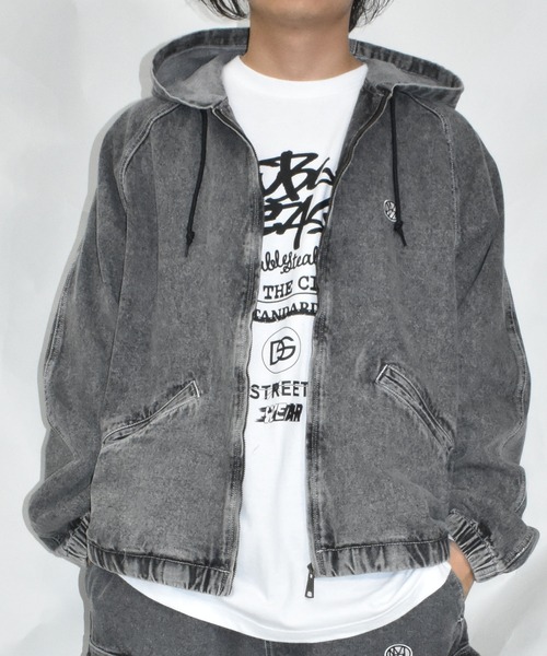 DOUBLE STEAL（ダブルスティール）の「オーバルロゴ刺繍 デニムパーカーJKT（デニムジャケット・メンズ・インディゴブルー/ブラック・MEDIUM/LARGE/X-LARGE）」の16枚目の写真