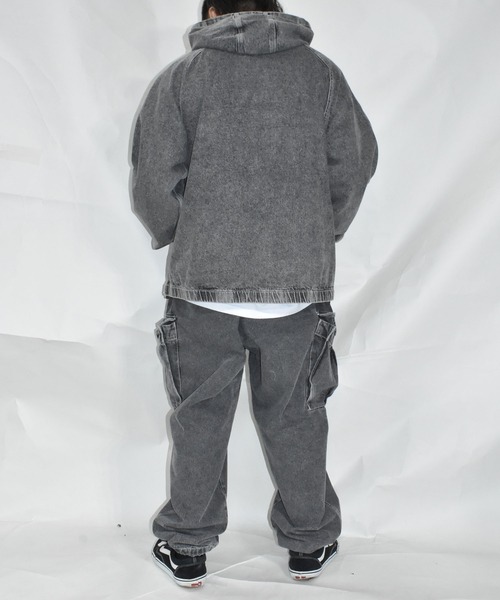 DOUBLE STEAL（ダブルスティール）の「オーバルロゴ刺繍 デニムパーカーJKT（デニムジャケット・メンズ・インディゴブルー/ブラック・MEDIUM/LARGE/X-LARGE）」の17枚目の写真