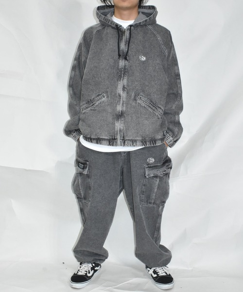 DOUBLE STEAL（ダブルスティール）の「オーバルロゴ刺繍 デニムパーカーJKT（デニムジャケット・メンズ・インディゴブルー/ブラック・MEDIUM/LARGE/X-LARGE）」の18枚目の写真