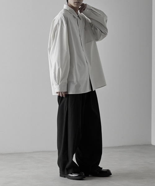 RUUBON（ルーボン）の「【RUUBON】wool mix regular shirt / ウールミックス レギュラーシャツ（シャツ/ブラウス・メンズ・ナチュラル/グレー・S/M/L）」の4枚目の写真