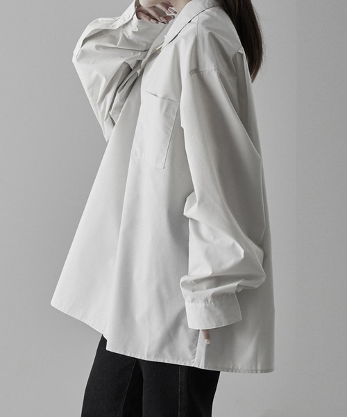 RUUBON（ルーボン）の「【RUUBON】wool mix regular shirt / ウールミックス レギュラーシャツ（シャツ/ブラウス・メンズ・ナチュラル/グレー・S/M/L）」の11枚目の写真