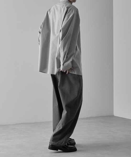 RUUBON（ルーボン）の「【RUUBON】wool mix regular shirt / ウールミックス レギュラーシャツ（シャツ/ブラウス・メンズ・ナチュラル/グレー・S/M/L）」の13枚目の写真