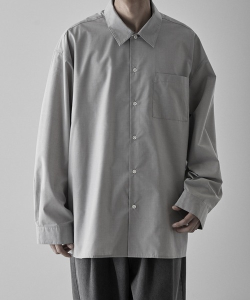 RUUBON（ルーボン）の「【RUUBON】wool mix regular shirt / ウールミックス レギュラーシャツ（シャツ/ブラウス・メンズ・ナチュラル/グレー・S/M/L）」の16枚目の写真