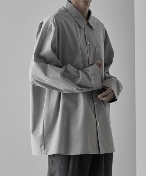 RUUBON（ルーボン）の「【RUUBON】wool mix regular shirt / ウールミックス レギュラーシャツ（シャツ/ブラウス・メンズ・ナチュラル/グレー・S/M/L）」の17枚目の写真