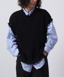 FUNALIVE | ダメージ加工ラーベン編みビッグシルエットベスト(ベスト)