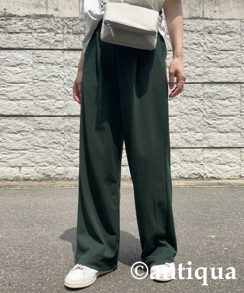 ジョーゼット生地ストレートパンツ（その他パンツ）｜antiqua