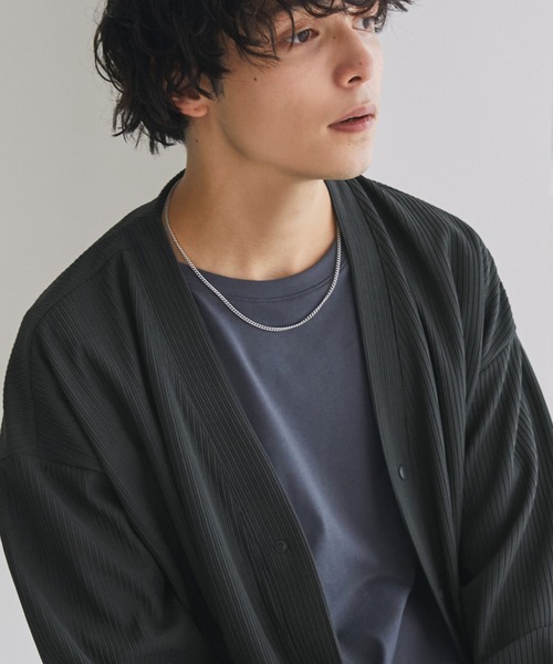 MONO-MART（モノマート）の「ランダムテレコルーズカーディガン（カーディガン/ボレロ・メンズ・オリーブ/ブラック/ブルー/チャコール/モカ/ライトグレー・M/L）」の3枚目の写真