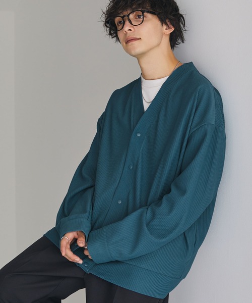 MONO-MART（モノマート）の「ランダムテレコルーズカーディガン（カーディガン/ボレロ・メンズ・オリーブ/ブラック/ブルー/チャコール/モカ/ライトグレー・M/L）」の10枚目の写真