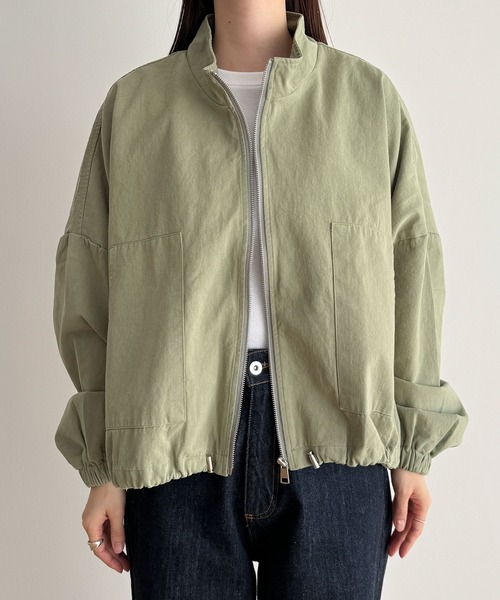 CANAL JEAN（キャナルジーン）の「El mar　コットンスタンドカラーブルゾン（ブルゾン・レディース・ベージュ/ブラック/カーキ/ライトベージュ・ONE SIZE）」の11枚目の写真