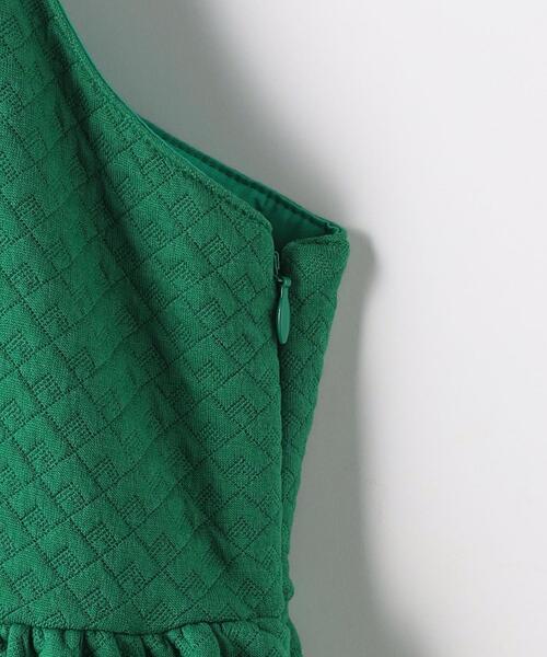 green label relaxing(グリーンレーベルリラクシング)の「TJ キルトジャカード ハイウエスト 切り替え ジャンパースカート 140cm-160cm(ワンピース・キッズ・ケリー/ブラック・140cm/150cm/160cm)」の8枚目の写真