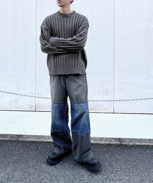 Figments(フィグメンツ)の「デストロイニット(ニット/セーター・レディース・スミクロ/ブラック・FREE)」の7枚目の写真