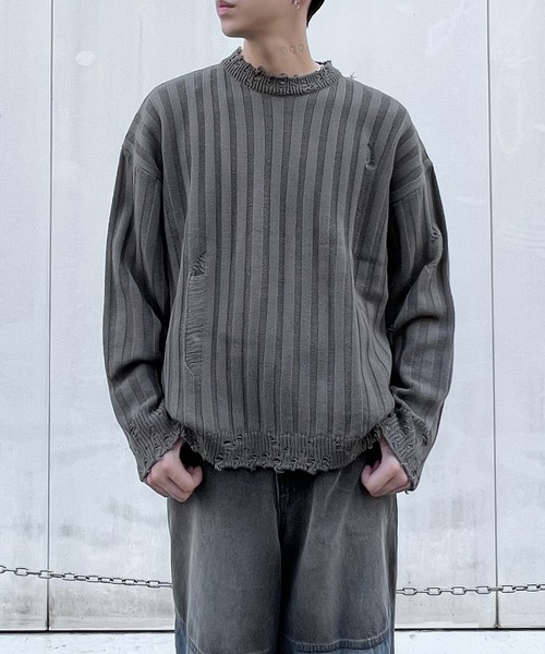 Figments(フィグメンツ)の「デストロイニット(ニット/セーター・レディース・スミクロ/ブラック・FREE)」の19枚目の写真