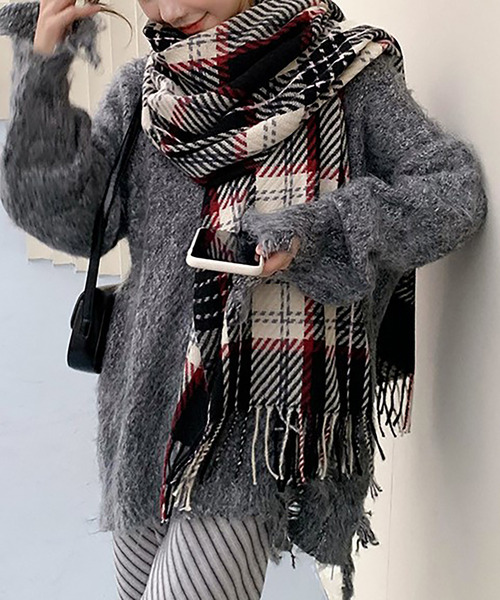 Ulysses（ユリシス）の「タータンチェックフリンジマフラー（マフラー