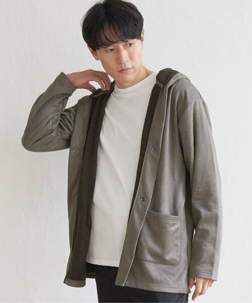 ikka(イッカ)の「フェイクスエードフーディガン(カーディガン/ボレロ・メンズ・ブラック/グレー・L/XL/M/S)」の7枚目の写真