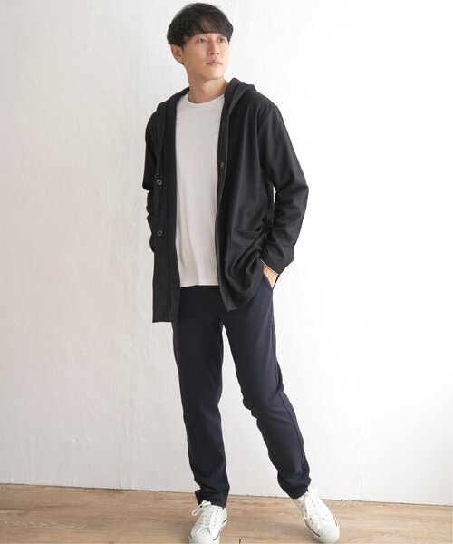 ikka(イッカ)の「フェイクスエードフーディガン(カーディガン/ボレロ・メンズ・ブラック/グレー・L/XL/M/S)」の4枚目の写真
