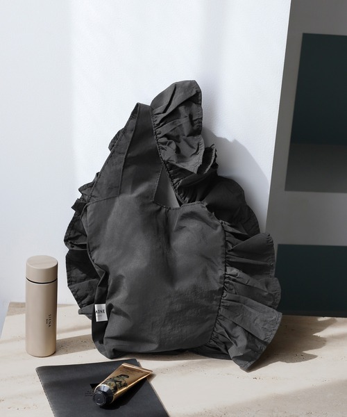 ANEMONE（アネモネ）の「フリルハンドルトートバッグ（トートバッグ・レディース・パープル/ネイビー/ブラック/ブルー/ベージュ/オレンジ/ライトグレー/グリーン/アイボリー・FREE）」の2枚目の写真