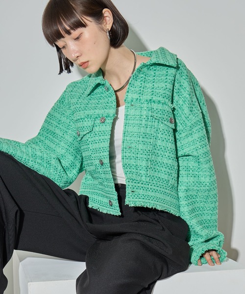 ELLEgirl（エルガール）の「ツイードショートジャケット○セットアップ 