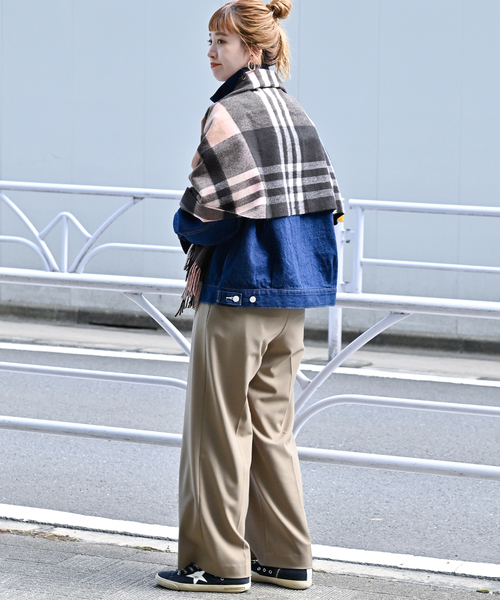 B.C STOCK（ベーセーストック）の「チェックマフラー（マフラー・レディース・ブラック/ネイビー/ブラウン/チャコールグレー・FREE）」の6枚目の写真