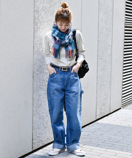 B.C STOCK（ベーセーストック）の「チェックマフラー（マフラー・レディース・ブラック/ネイビー/ブラウン/チャコールグレー・FREE）」の20枚目の写真