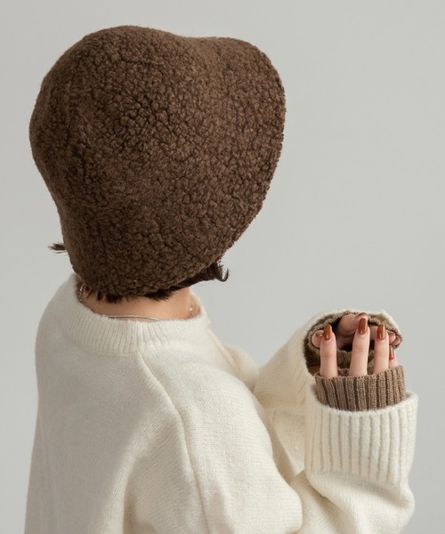Amiur（エミレ）の「boa crochet hat / ボアクロッシェハット（ハット・レディース・ブラウン/アイボリー/ブラック・FREE）」の8枚目の写真