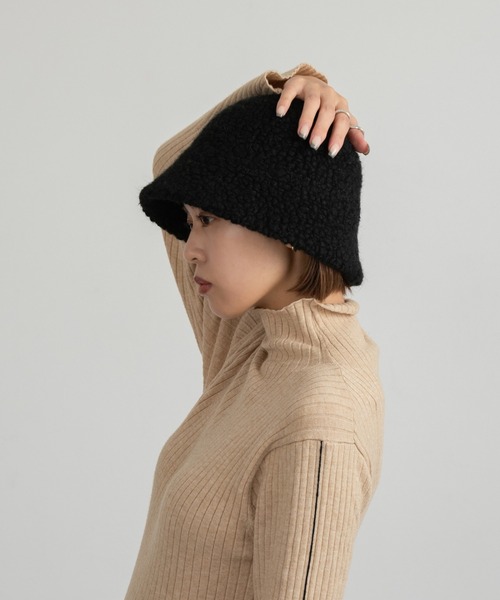 Amiur（エミレ）の「boa crochet hat / ボアクロッシェハット（ハット・レディース・ブラウン/アイボリー/ブラック・FREE）」の9枚目の写真