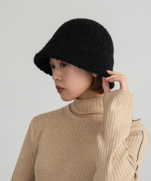 Amiur（エミレ）の「boa crochet hat / ボアクロッシェハット（ハット・レディース・ブラウン/アイボリー/ブラック・FREE）」の10枚目の写真