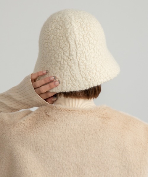 Amiur（エミレ）の「boa crochet hat / ボアクロッシェハット（ハット・レディース・ブラウン/アイボリー/ブラック・FREE）」の13枚目の写真