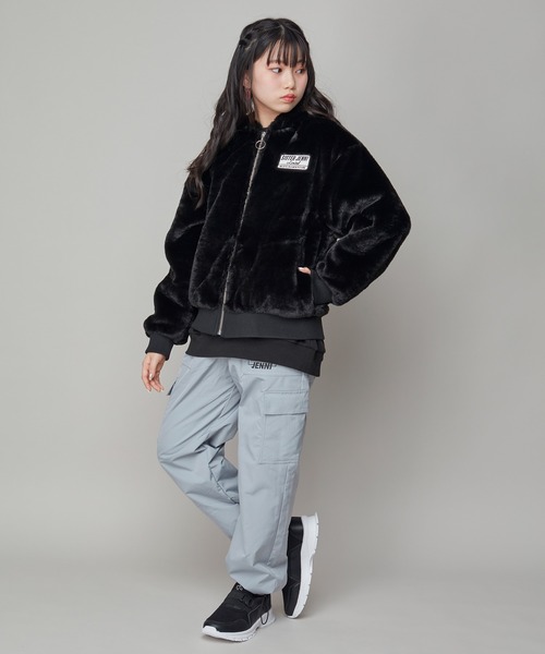 SISTER JENNI(SISTER JENNI)の「フェイクファータテロゴZIPパーカー(その他アウター・キッズ・ブラック/オフホワイト・130cm/140cm/160cm/150cm)」の7枚目の写真
