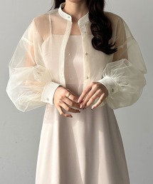 Louere（ルエレ）の「チュールボリュームスリーブショート丈シャツ（シャツ/ブラウス）」