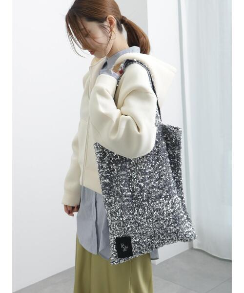 Te chichi(テチチ)の「ファブリックトートバッグ(ハンドバッグ・レディース・ベージュ/グレー/オフホワイト・F)」の6枚目の写真