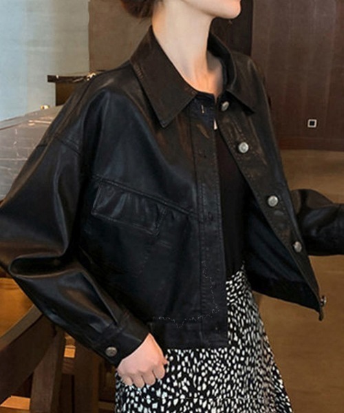 Miniministore（ミニミニストア）の「ライダースジャケット レディース革ジャン（ライダースジャケット・レディース・ブラック/ブラウン・L）」の2枚目の写真