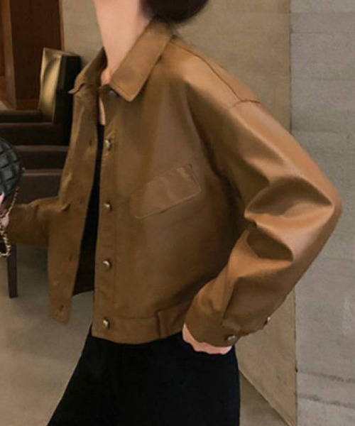 Miniministore（ミニミニストア）の「ライダースジャケット レディース革ジャン（ライダースジャケット・レディース・ブラック/ブラウン・L）」の6枚目の写真