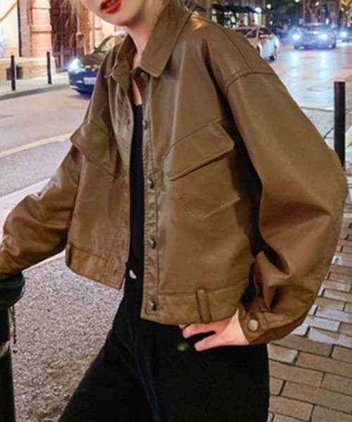 Miniministore（ミニミニストア）の「ライダースジャケット レディース革ジャン（ライダースジャケット・レディース・ブラック/ブラウン・L）」の7枚目の写真