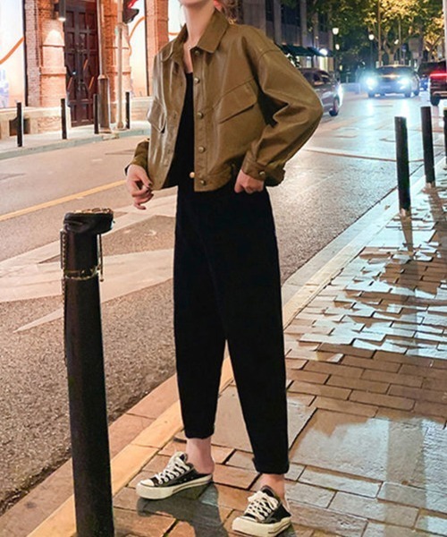 Miniministore（ミニミニストア）の「ライダースジャケット レディース革ジャン（ライダースジャケット・レディース・ブラック/ブラウン・L）」の8枚目の写真