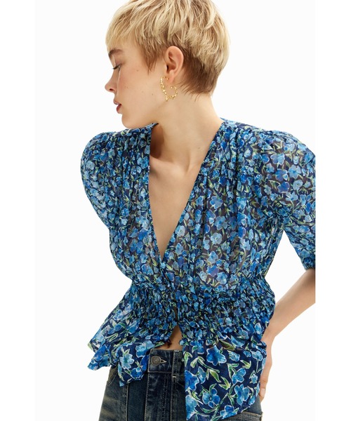 Desigual（デシグアル）の「花柄 スイスドット ブラウス（シャツ