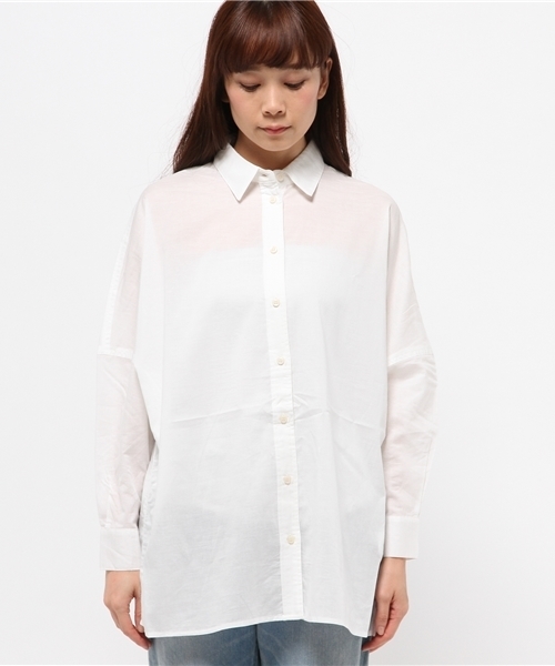 earth music&ecology（アースミュージックアンドエコロジー）の「ビッグシャツ（シャツ/ブラウス・レディース・オフホワイト・FREE）」の4枚目の写真