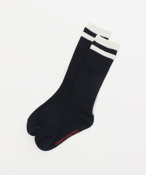 LOWRYS FARM(ローリーズファーム)の「リブラインハイソックス 991391(ソックス/靴下・キッズ・ホワイト/ネイビー・MEDIUM/LARGE)」の3枚目の写真