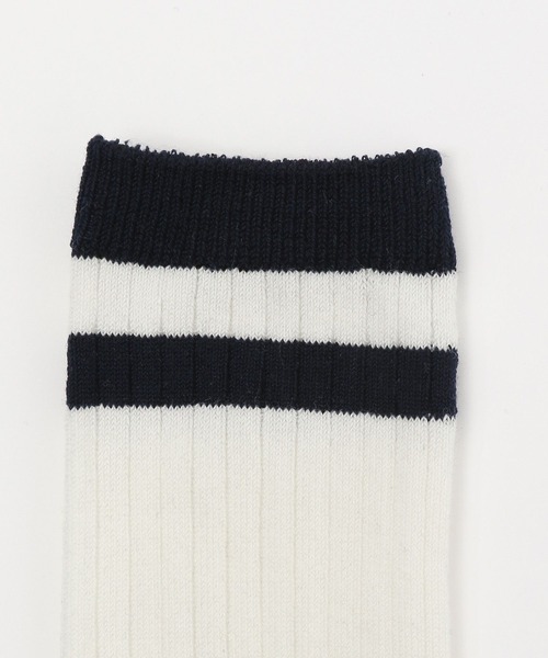 LOWRYS FARM(ローリーズファーム)の「リブラインハイソックス 991391(ソックス/靴下・キッズ・ホワイト/ネイビー・MEDIUM/LARGE)」の4枚目の写真