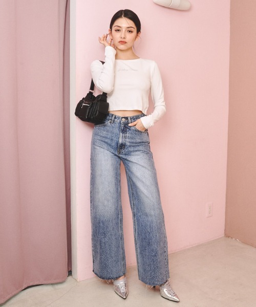 just a noon Tシャツ　完売品 JUST A NOON tシャツ メタリックロゴミニT レディース