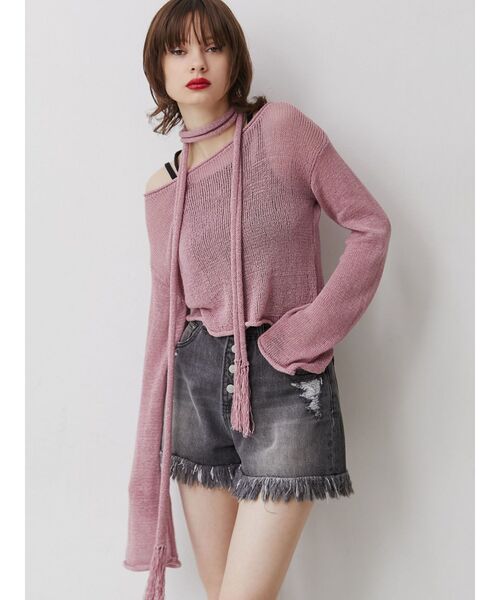 jouetie（ジュエティ）の「ダメージデニムショートパンツ（デニムパンツ・レディース・ブラック/ブルー・SMALL/MEDIUM）」の11枚目の写真