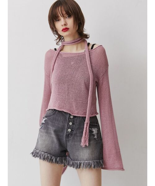 jouetie（ジュエティ）の「ダメージデニムショートパンツ（デニムパンツ・レディース・ブラック/ブルー・SMALL/MEDIUM）」の12枚目の写真