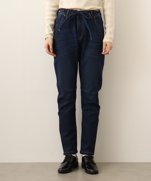 atONE（アットワン）の「atONE ニットデニム切り替えパンツ（デニムパンツ・レディース・ワンウォッシュ/ネイビー/ブルー・LL/4L/3L/L/M）」の19枚目の写真