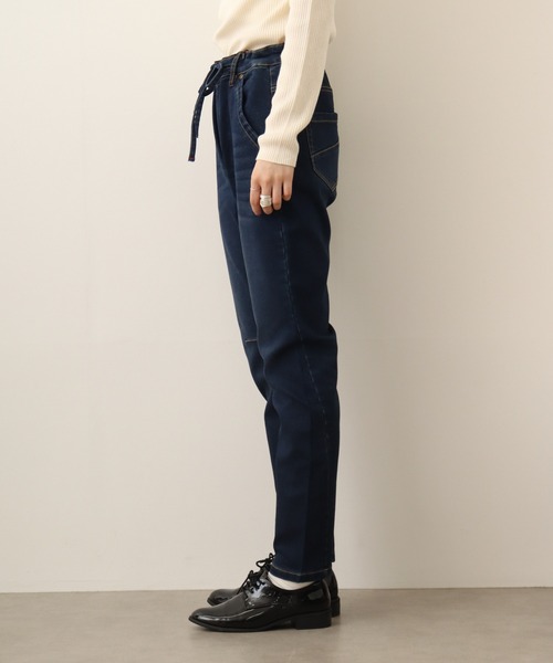 atONE（アットワン）の「atONE ニットデニム切り替えパンツ（デニムパンツ・レディース・ワンウォッシュ/ネイビー/ブルー・LL/4L/3L/L/M）」の20枚目の写真