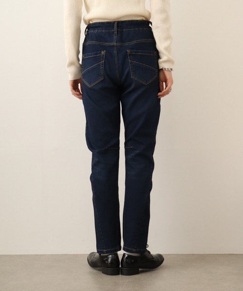 atONE（アットワン）の「atONE ニットデニム切り替えパンツ（デニムパンツ・レディース・ワンウォッシュ/ネイビー/ブルー・LL/4L/3L/L/M）」の21枚目の写真