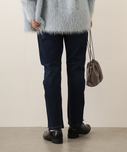 atONE（アットワン）の「atONE ニットデニム切り替えパンツ（デニムパンツ・レディース・ワンウォッシュ/ネイビー/ブルー・LL/4L/3L/L/M）」の7枚目の写真