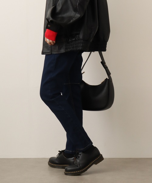 atONE（アットワン）の「atONE ニットデニム切り替えパンツ（デニムパンツ・レディース・ワンウォッシュ/ネイビー/ブルー・LL/4L/3L/L/M）」の15枚目の写真