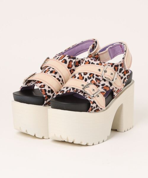 YOSUKE(ヨースケ)の「「YOSUKE/ヨースケ」厚底ベルティッドサンダル(サンダル・レディース・ブラック/アイボリー/レオパード/ホワイト・S/M/L/LL)」の4枚目の写真