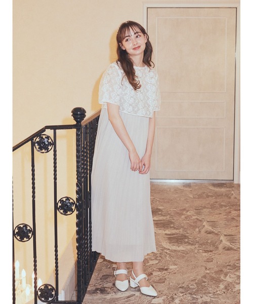 earth music&ecology（アースミュージックアンドエコロジー）の「SET2点　オーガンジー刺繍+プリーツワンピース（ワンピース・レディース・ブラック/ピンク/ベージュ/ミント・FREE）」の10枚目の写真